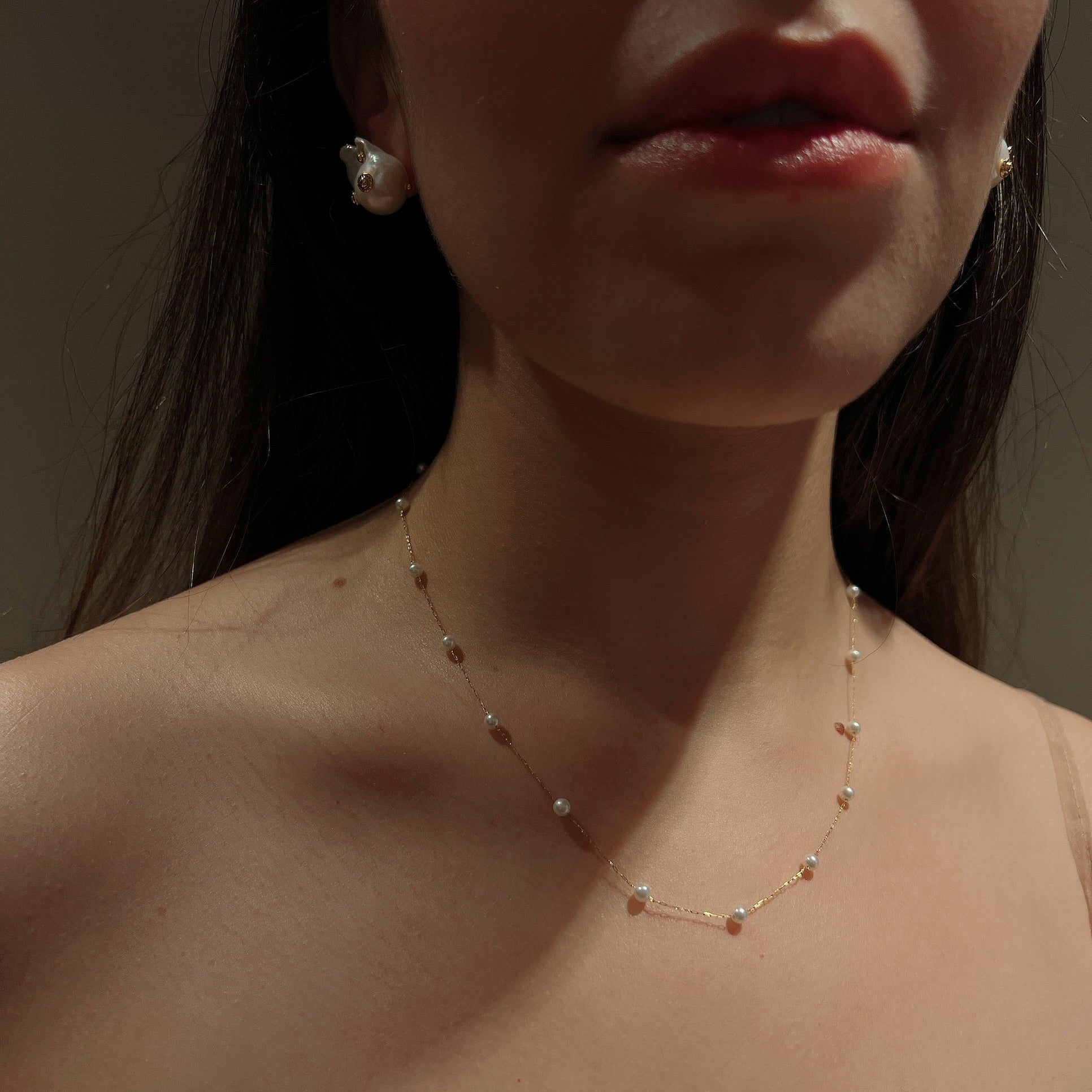 JWS Pearls Station Necklace