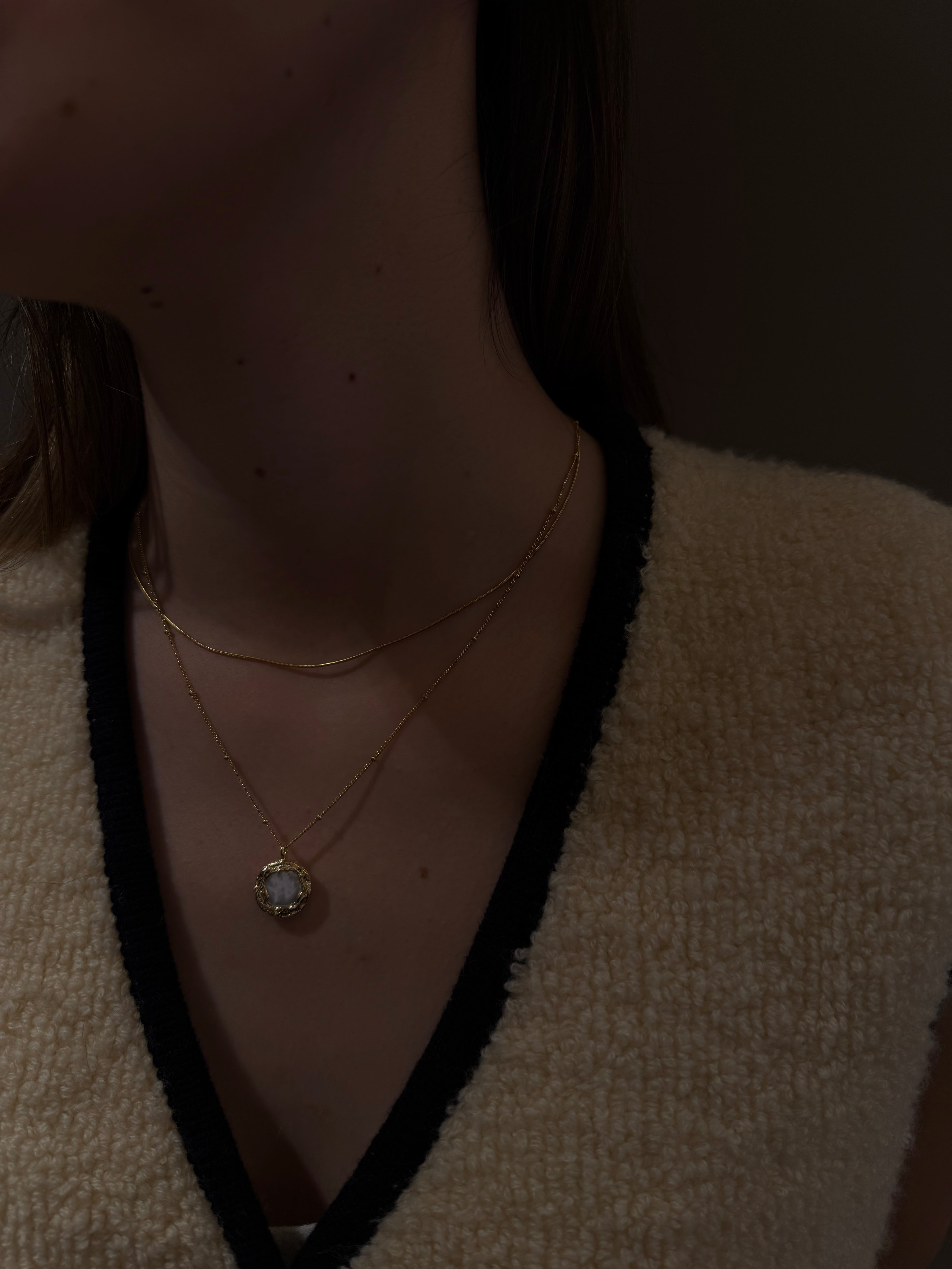 Double Side Mother of Pearl Necklace
