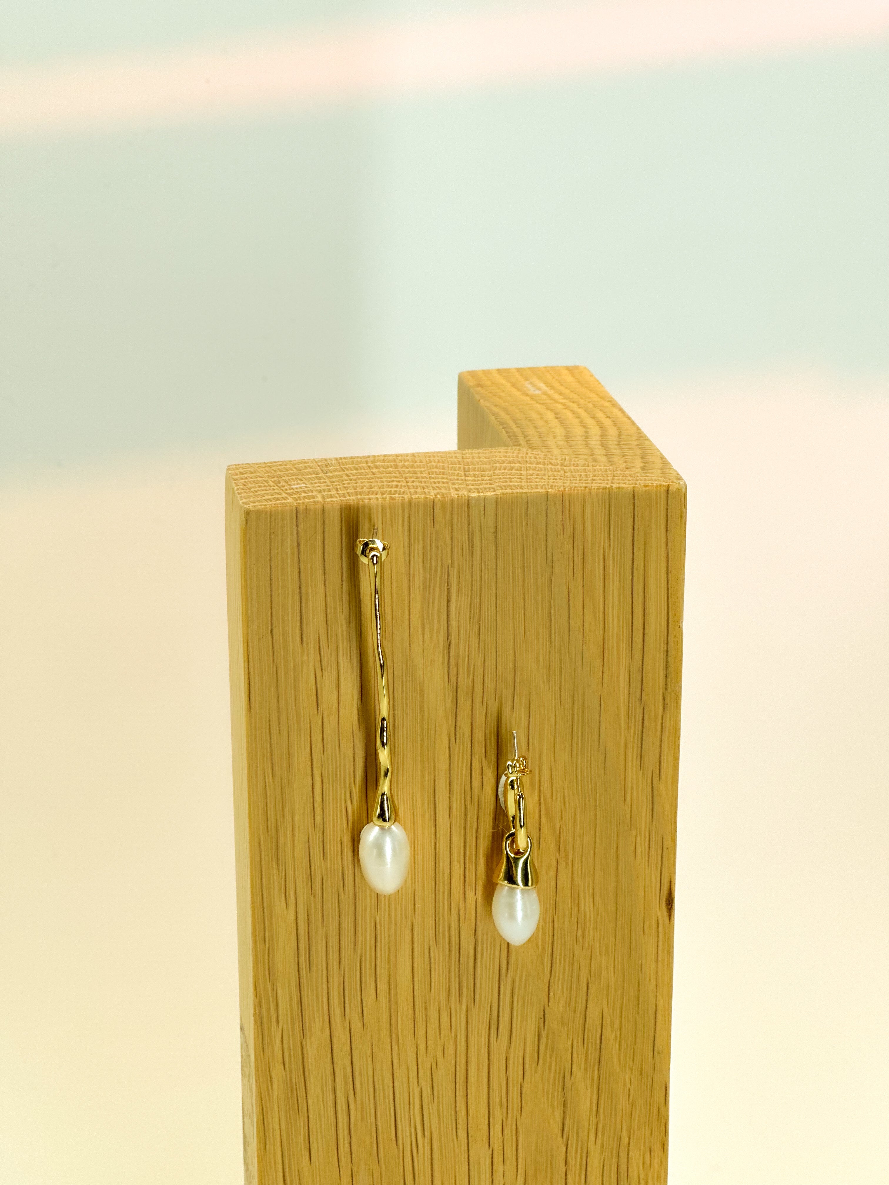 Rothkko Asymmetrical Pearl Earring