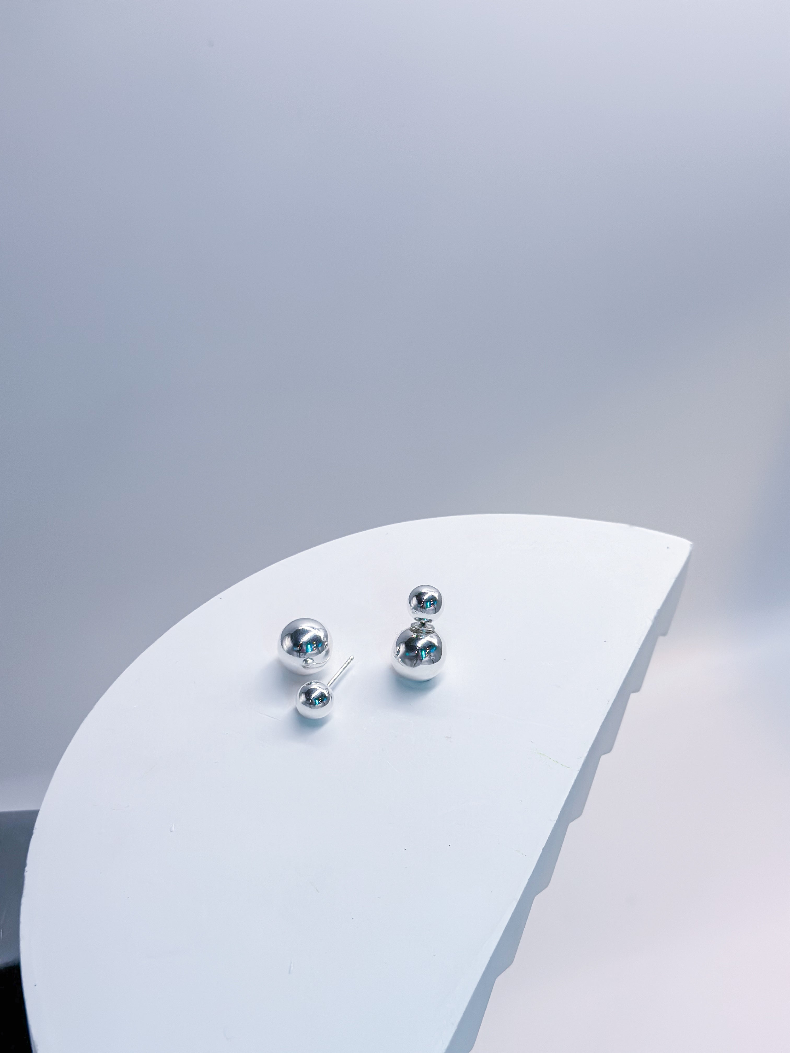 Sterling Silver Ball Tribales Earrings