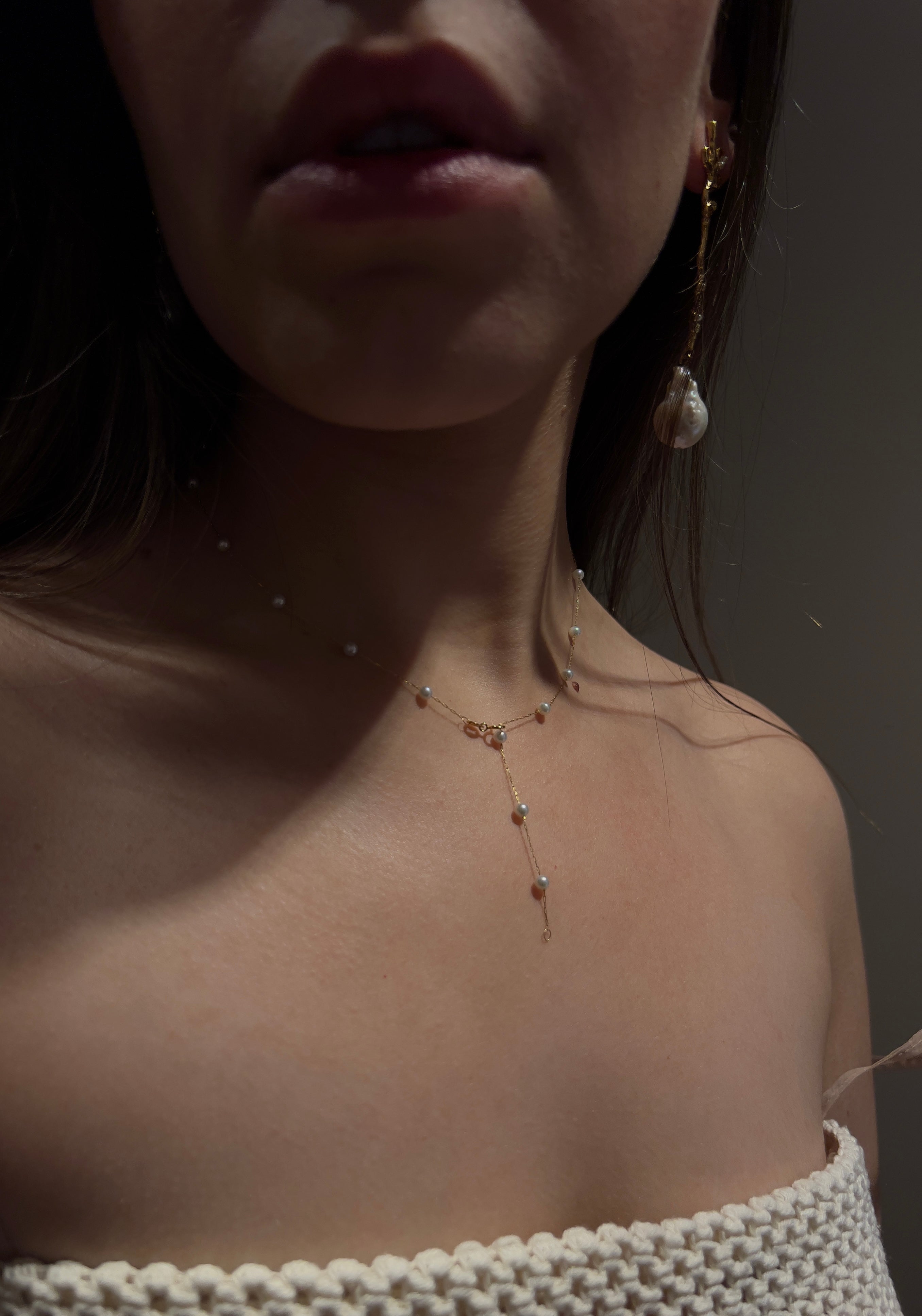 JWS Pearls Station Necklace