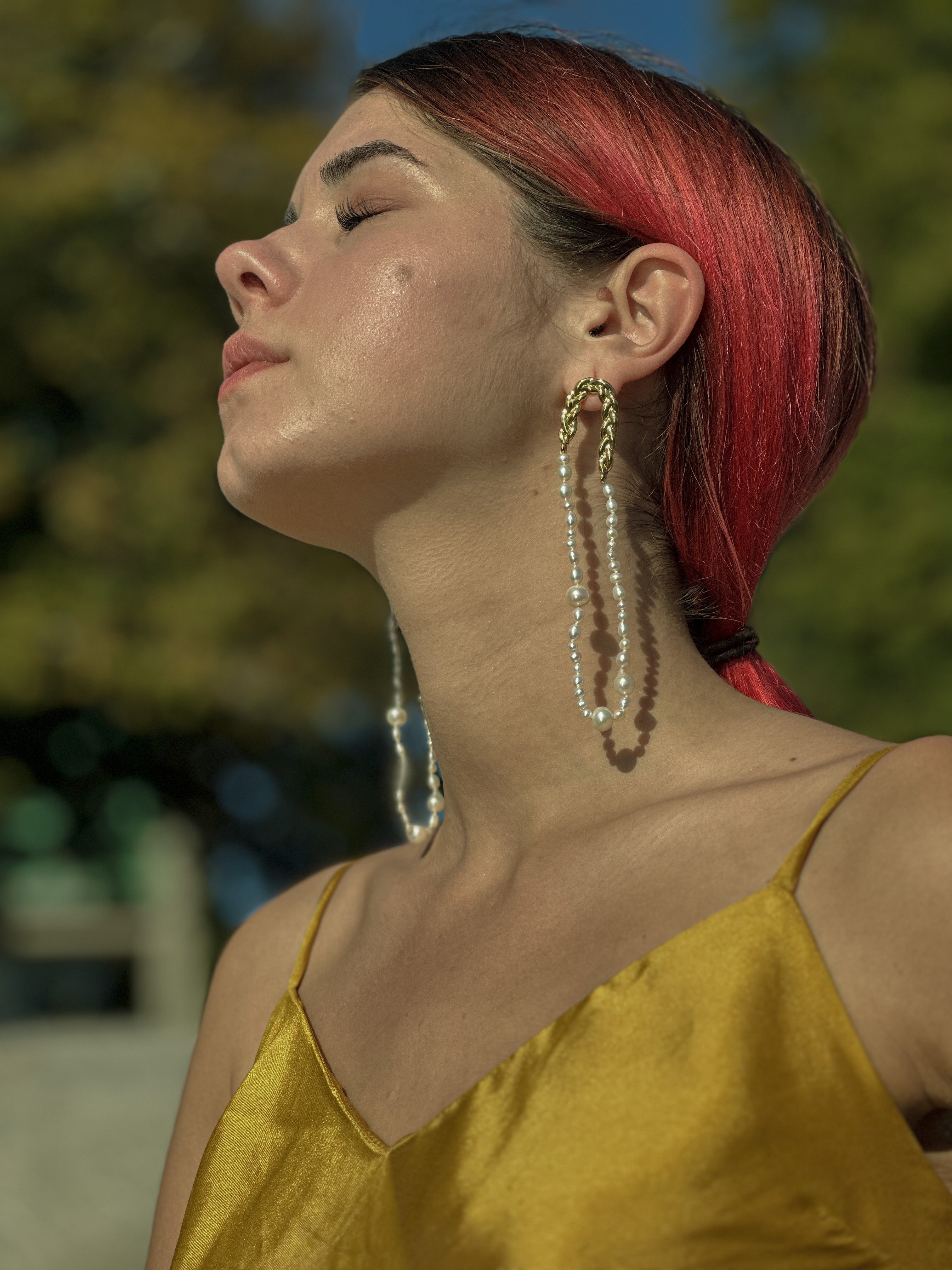 JWS Pearl Loop Earrings