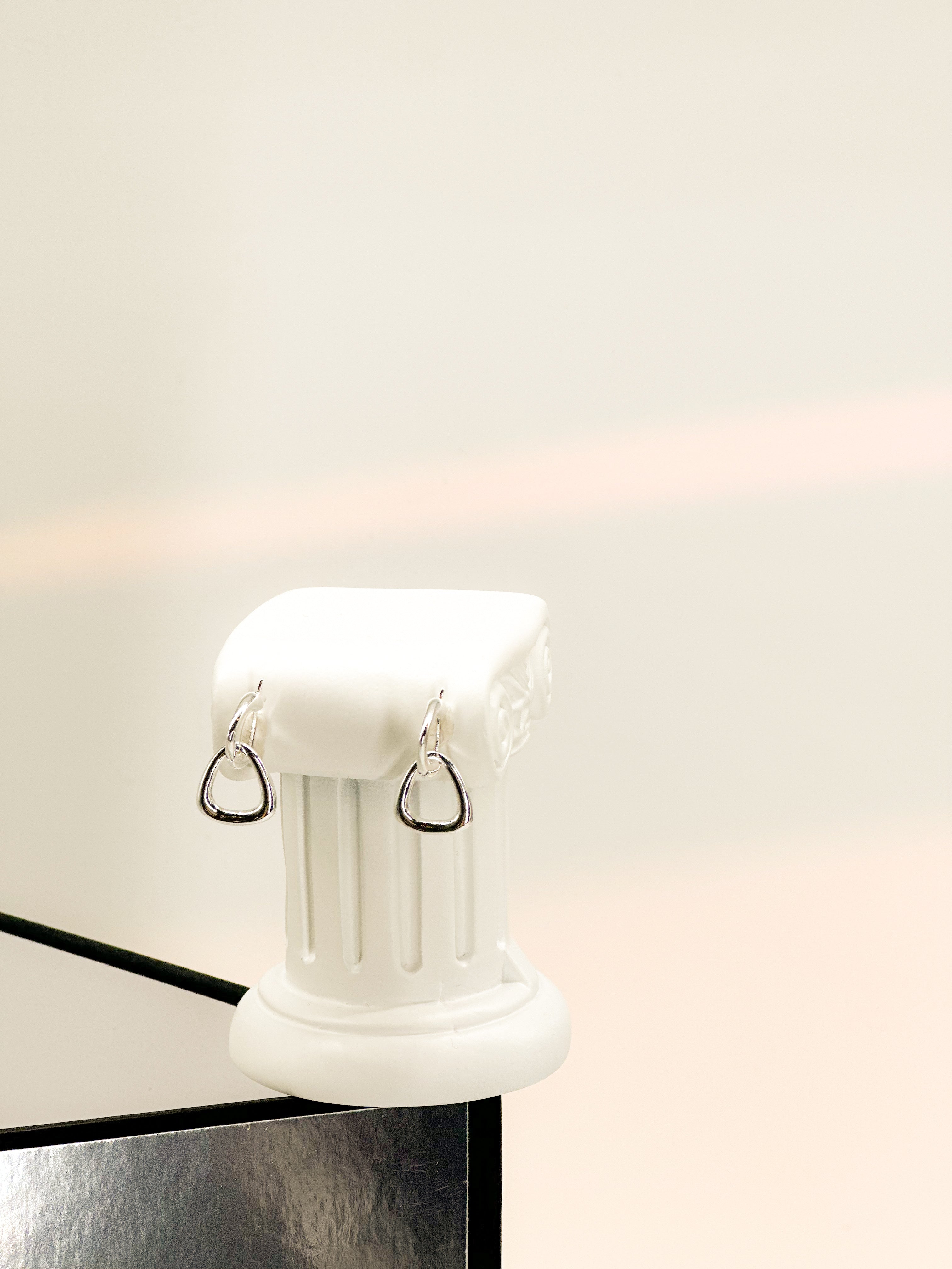 Duo Silver hoop Earrings