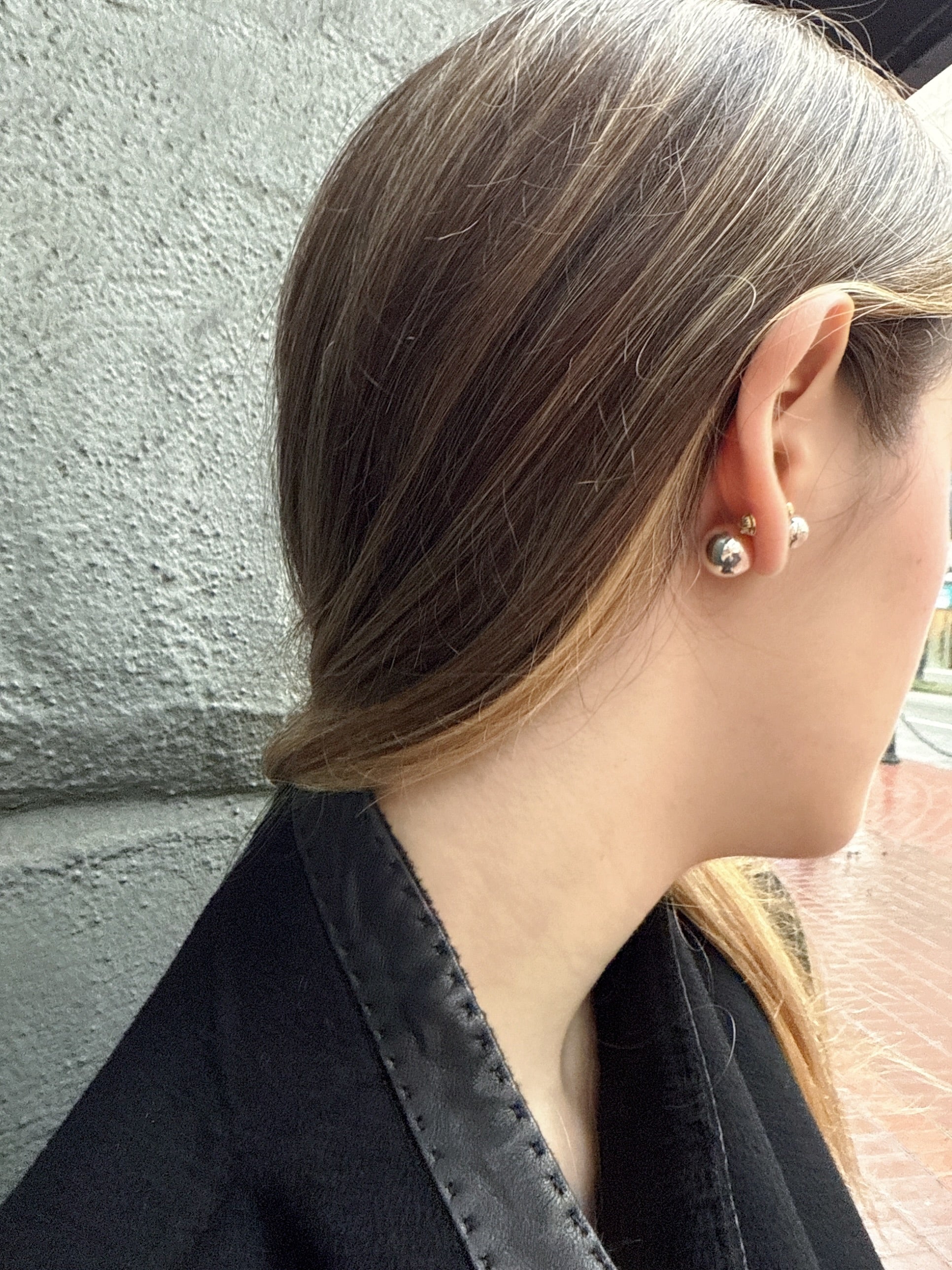 Sterling Silver Ball Tribales Earrings