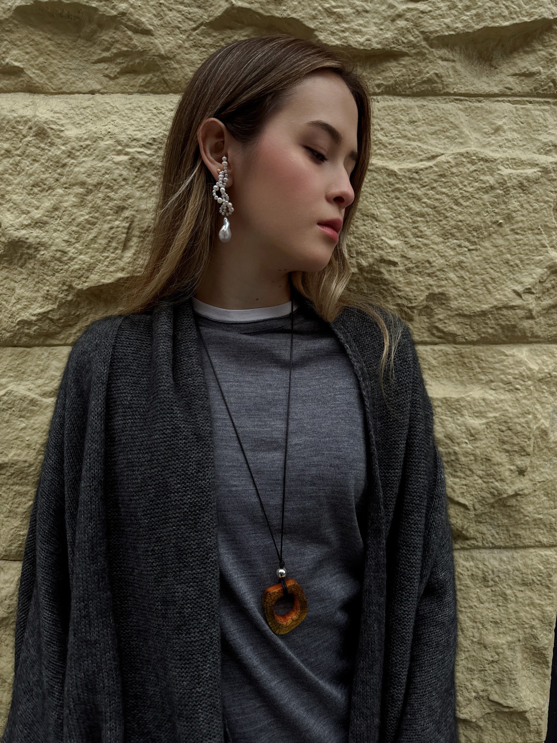 JWS waved Baroque Pearl earrings