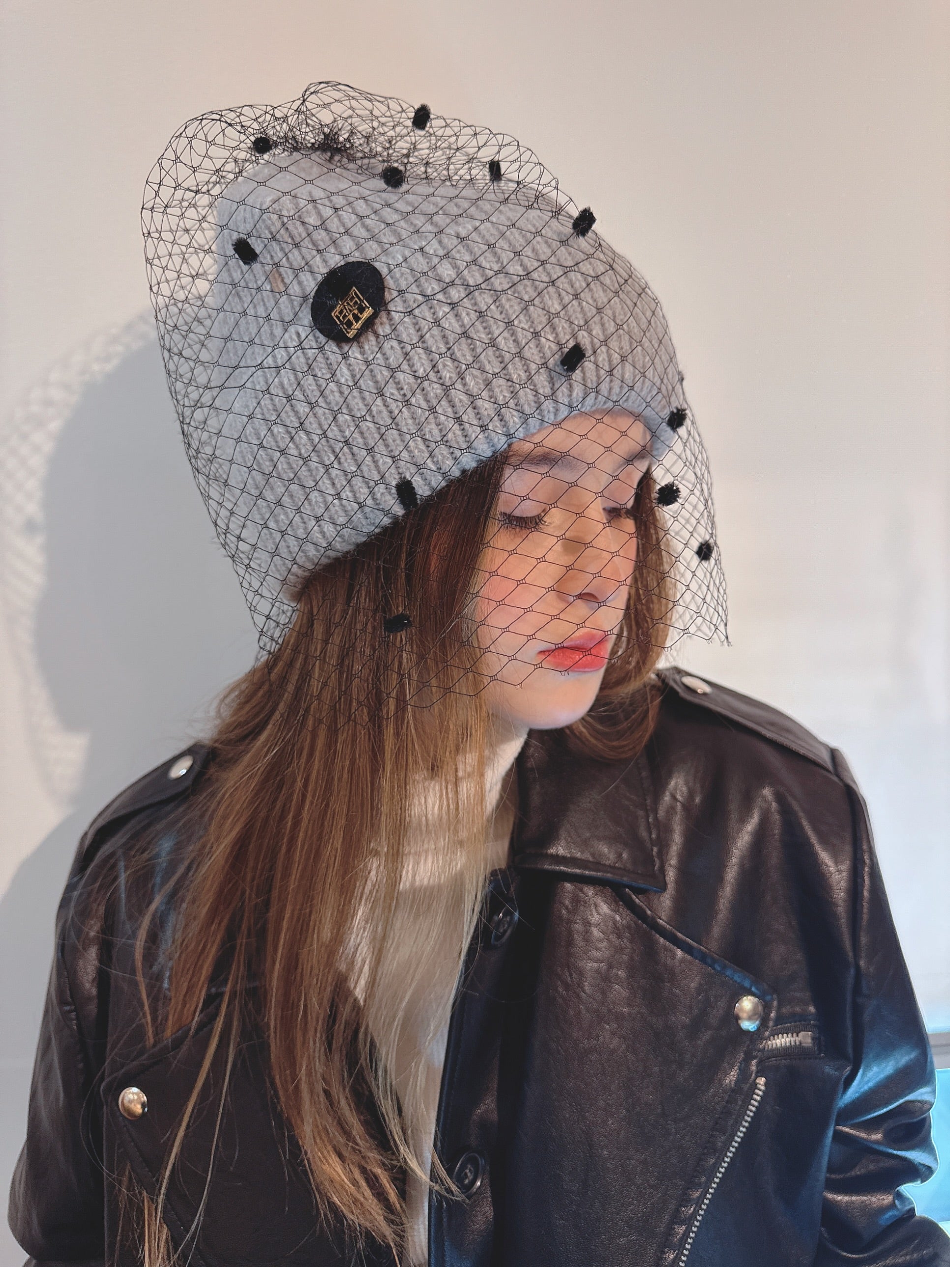 JWS Mohair/Wool Blend Beanie with Mesh
