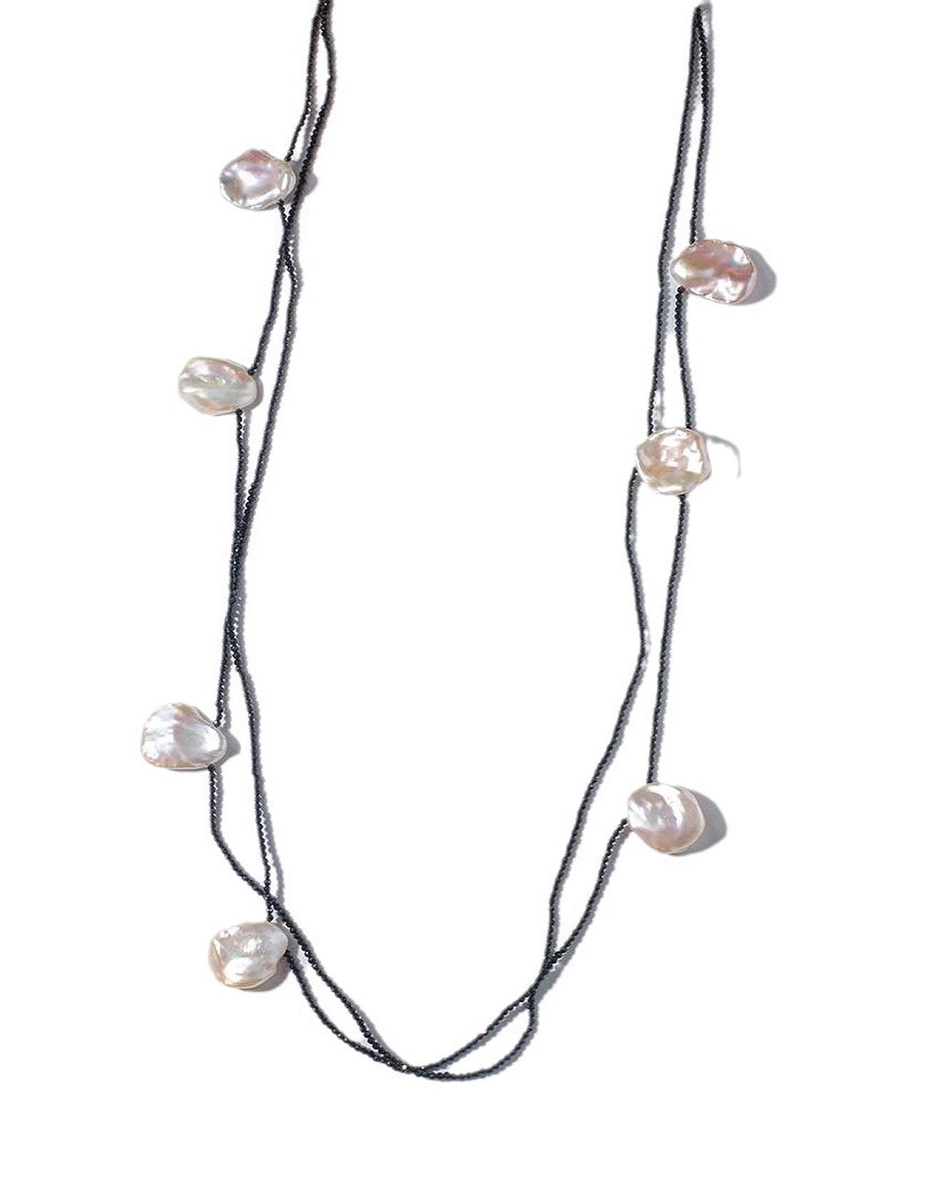 Rothko Petal Pearl Black Spinel Necklace