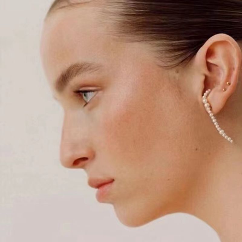 JWS Straight Woven PearEarrings