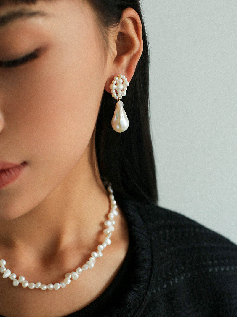 Florance baroque pearl drop earrings