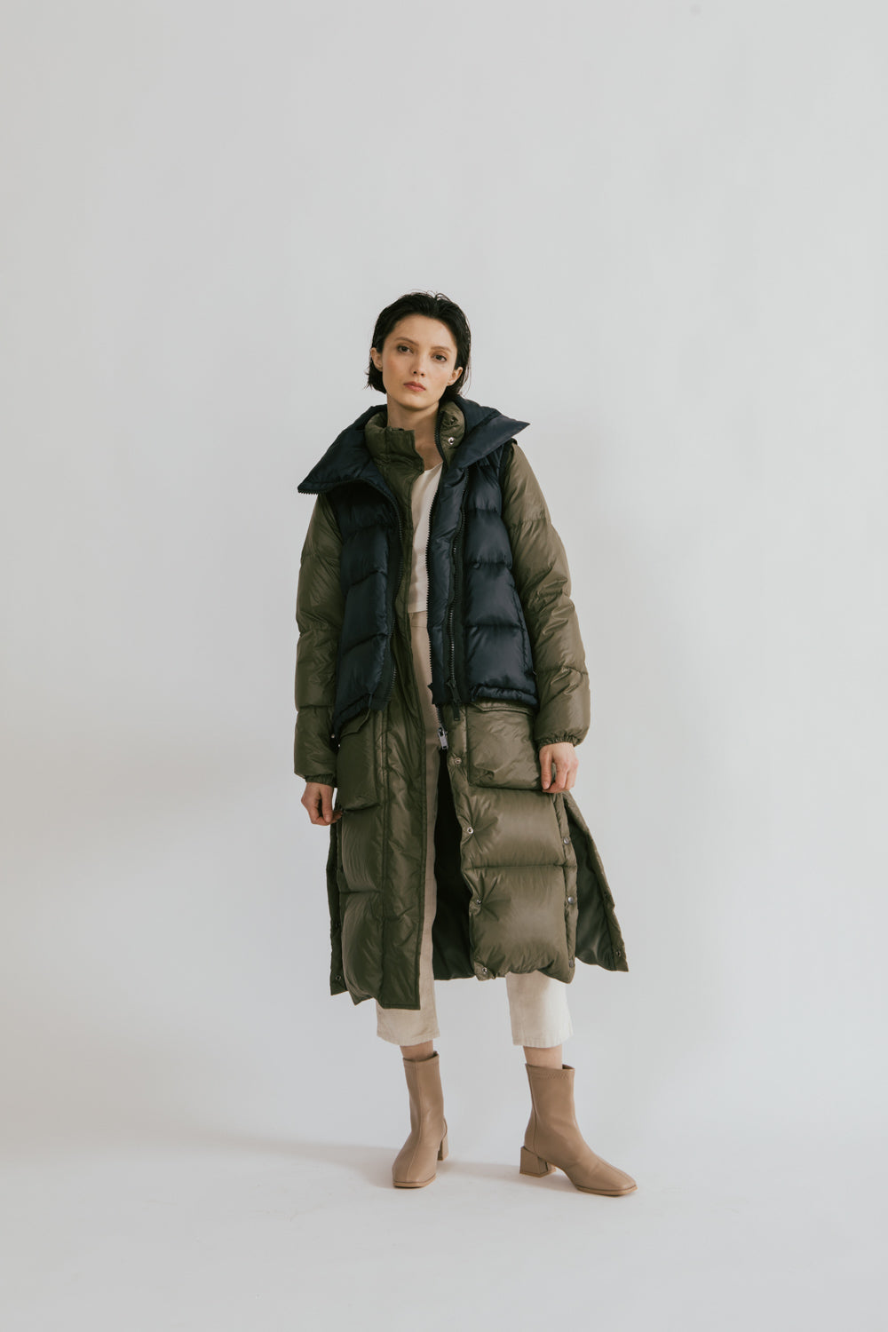 JWS Long goose-down Side-Vent puffer