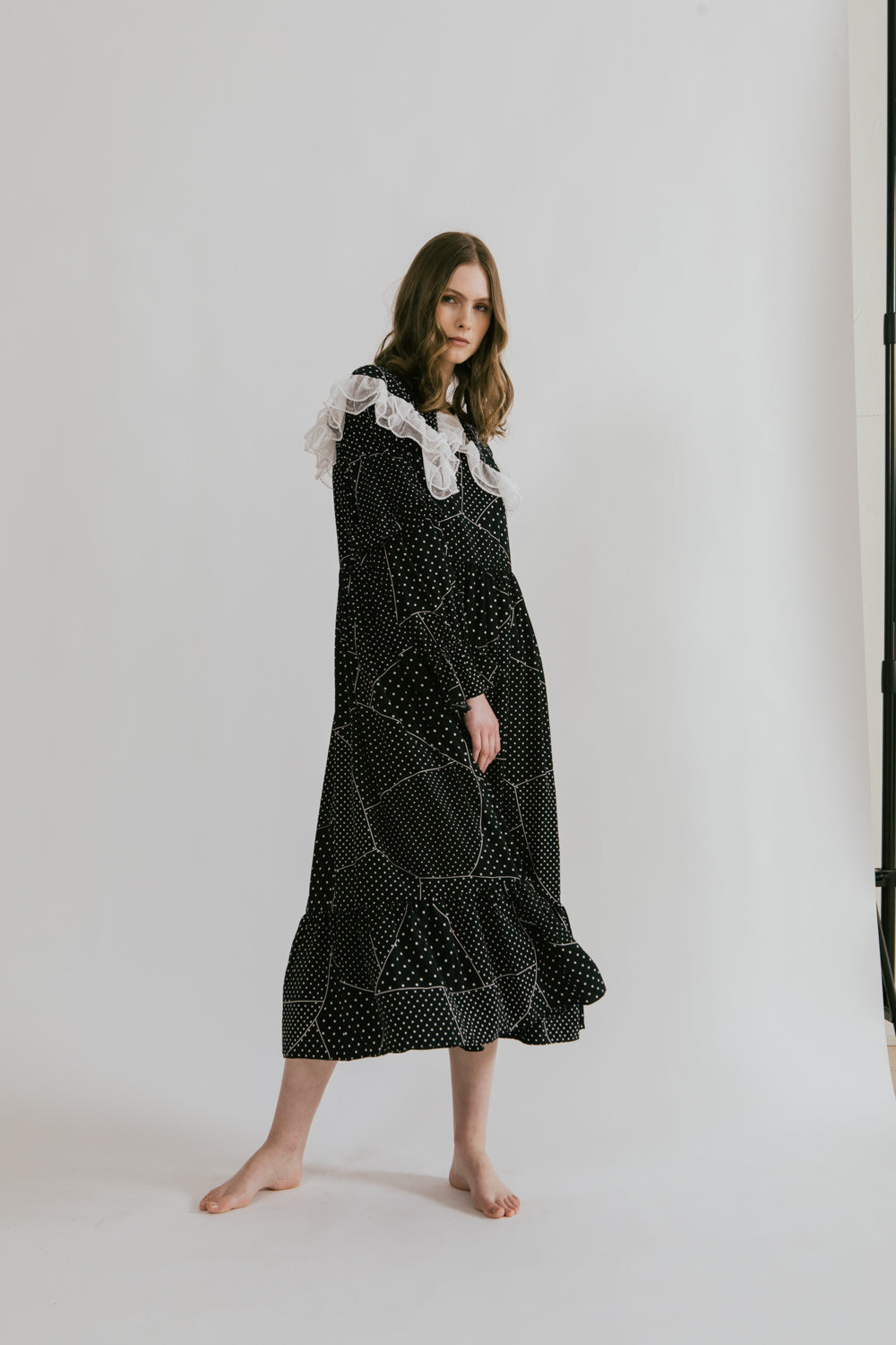 Headshot Layered Ruffle Dot Dress