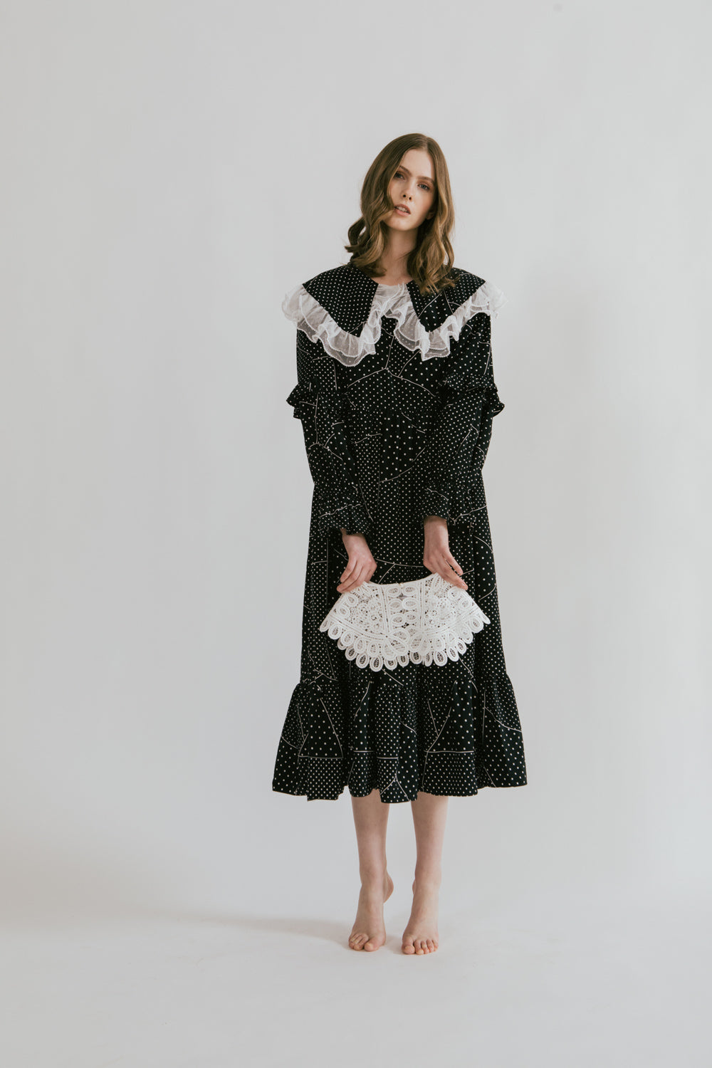 Headshot Layered Ruffle Dot Dress