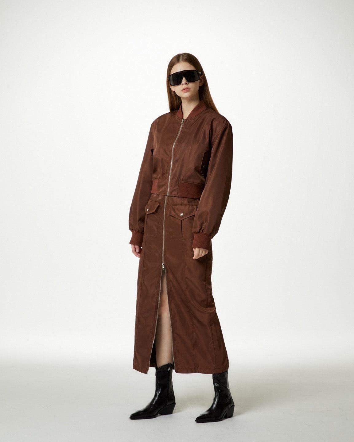 Mati Bomber Matching Midi Skirt