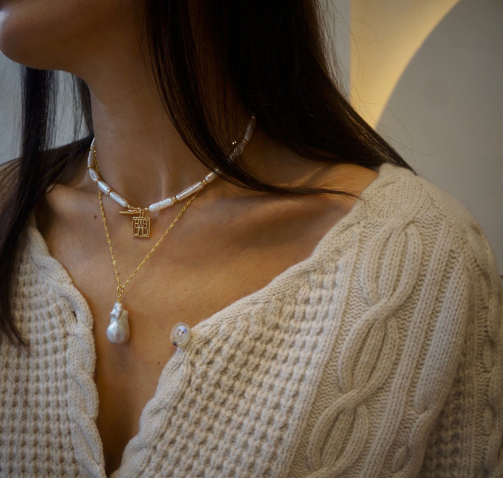 JWS Single Baroque Pearl Necklace