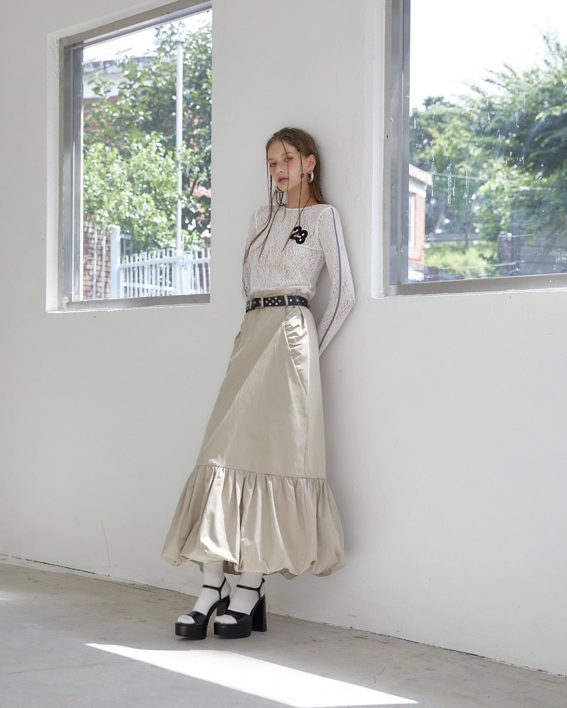Petal Hem Overall Dress