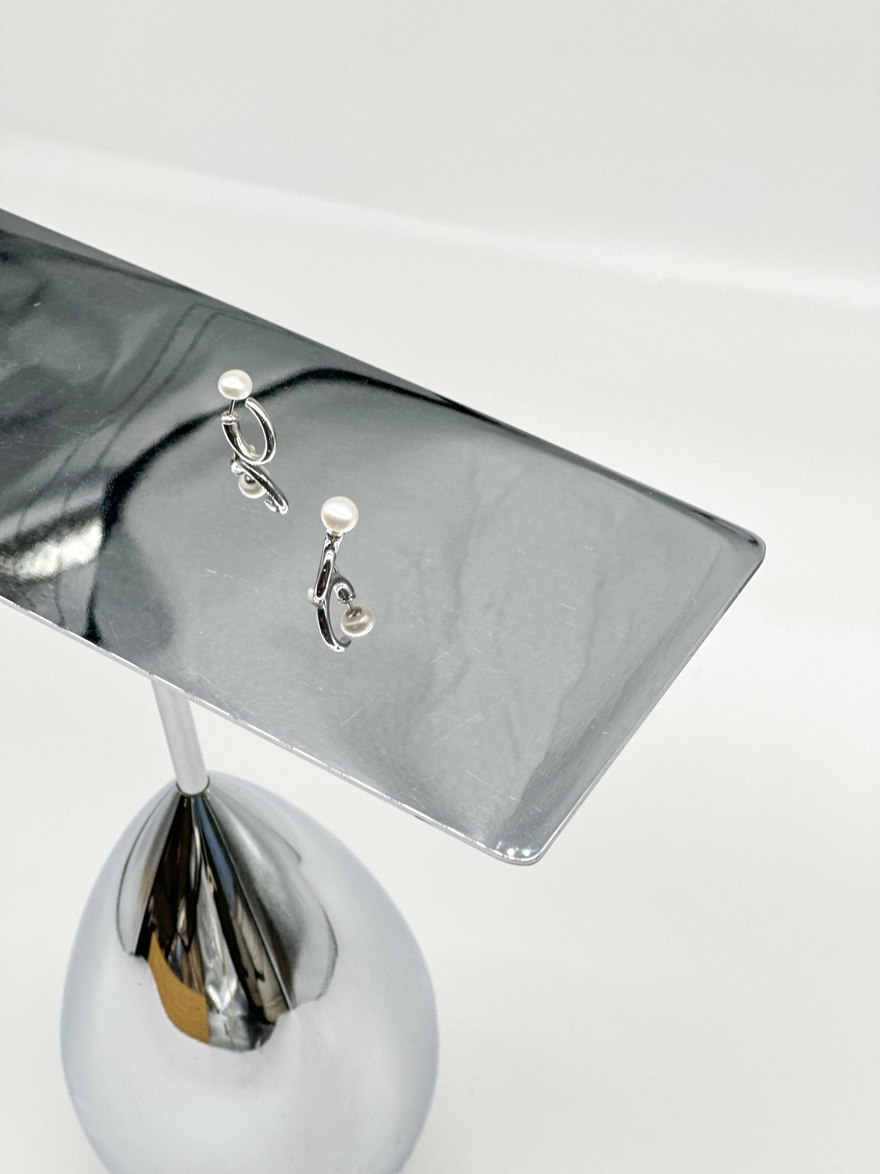 2way wear Hoop Pearl Earring