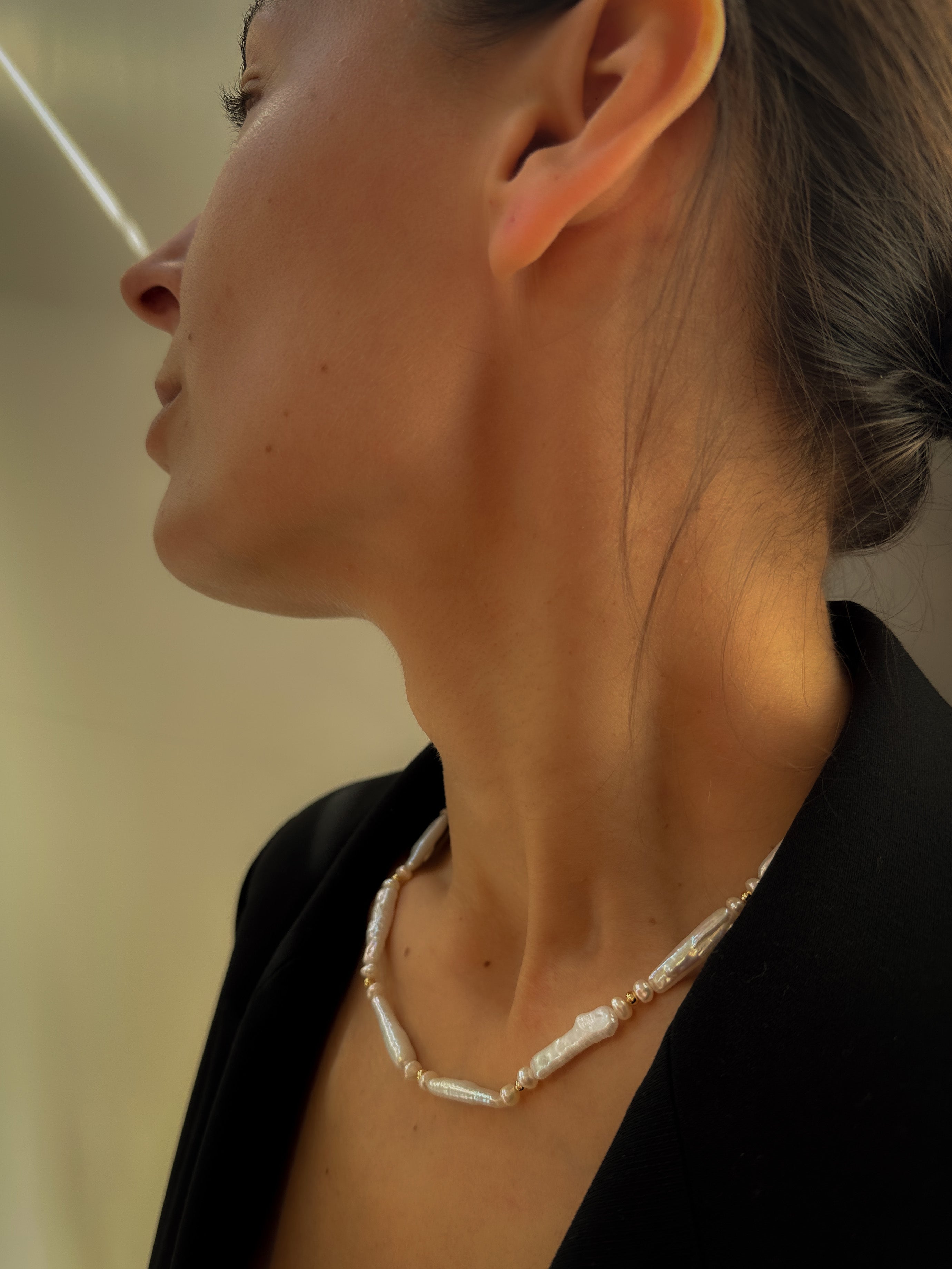 Biwa Pearl Necklace