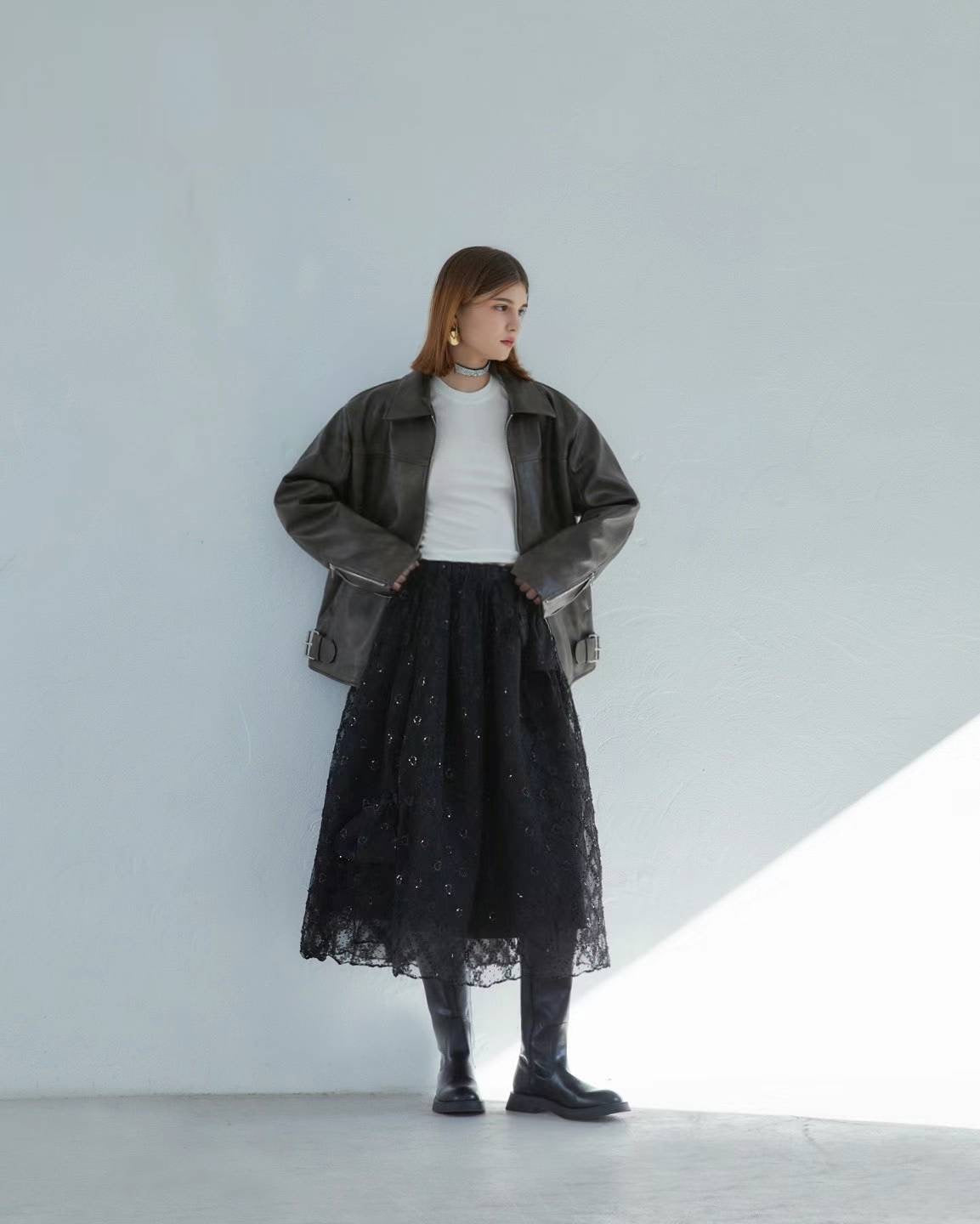 Beading Mesh Skirt