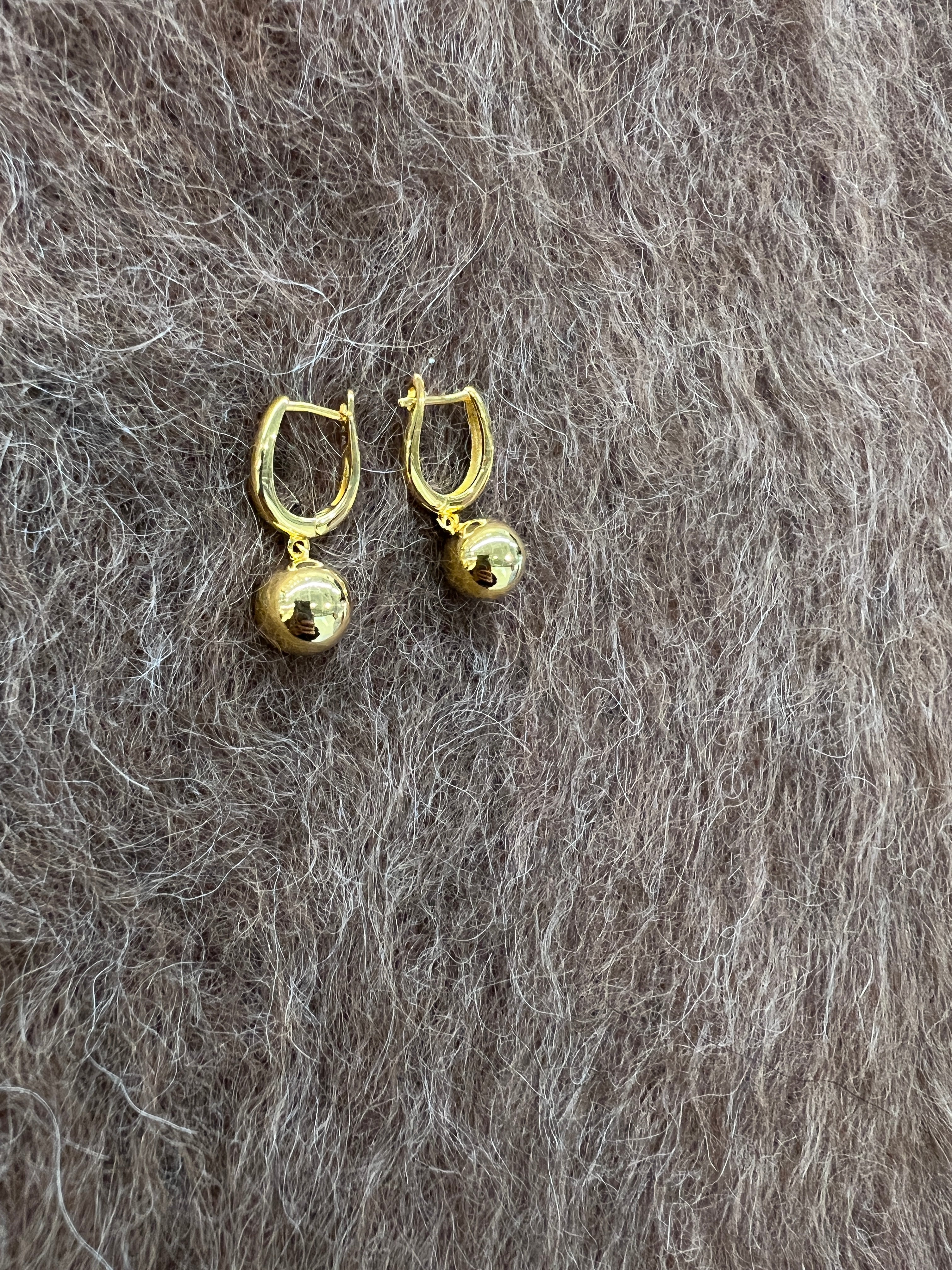 Dangle Ball Huggies Earrings