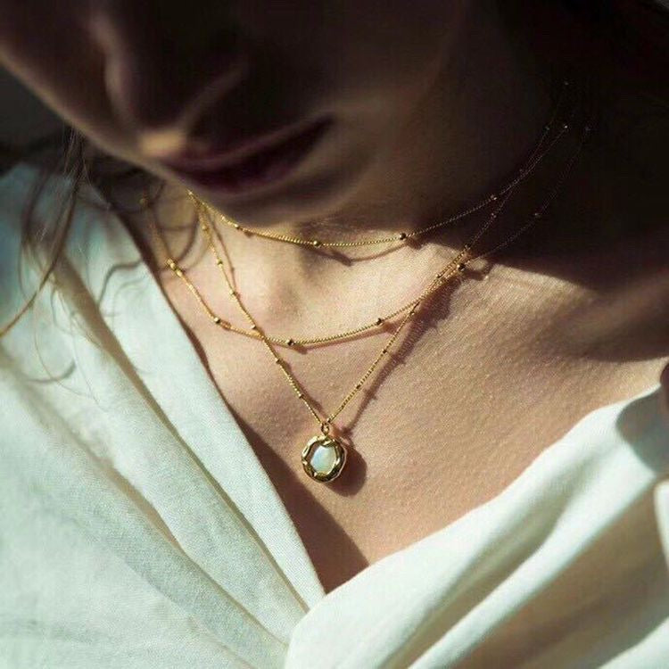 Double Side Mother of Pearl Necklace