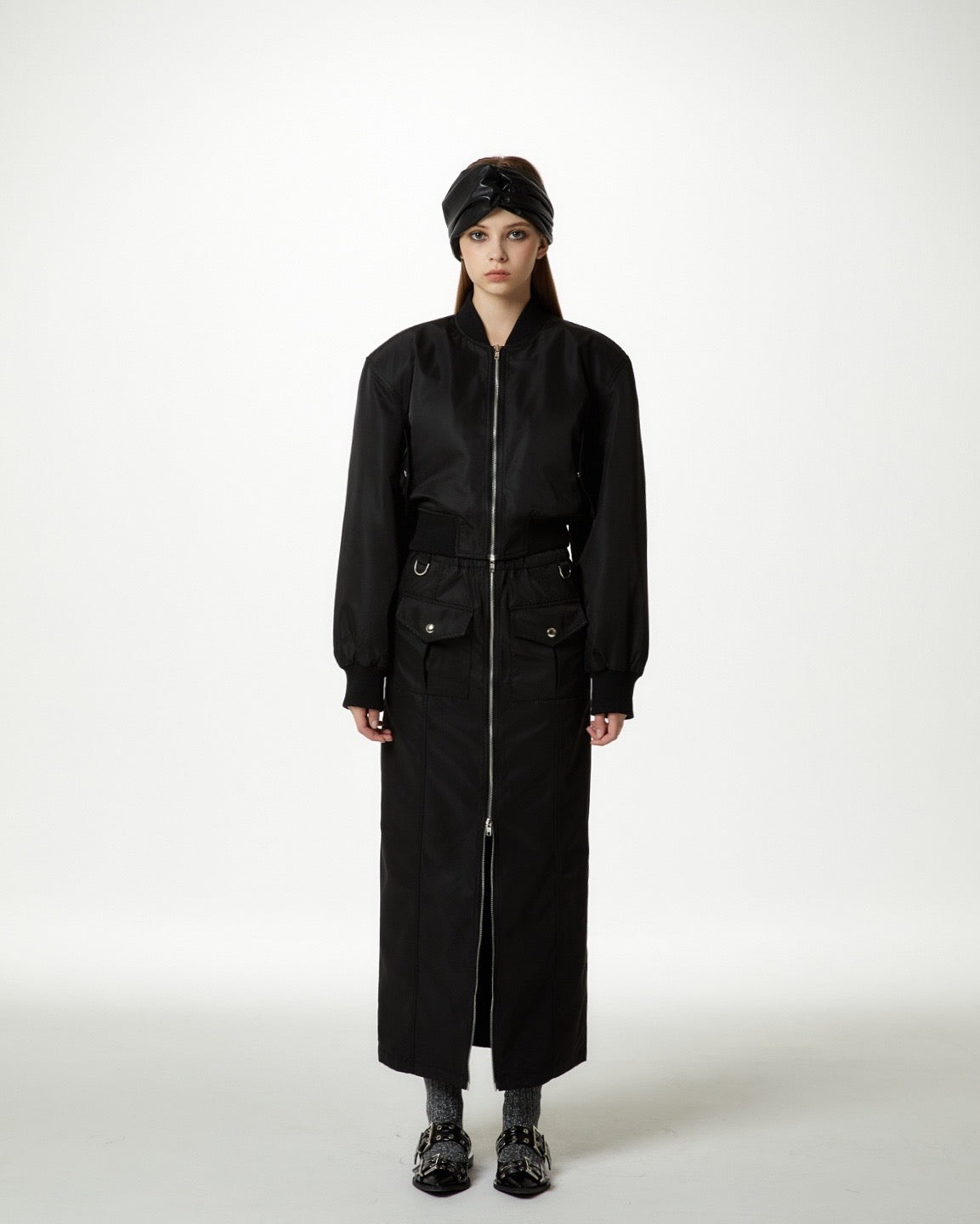 Mati Bomber Matching Midi Skirt