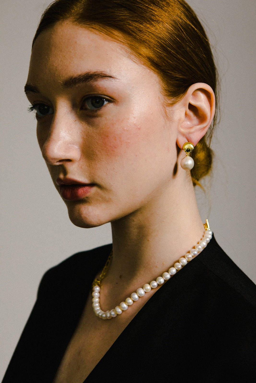 Shell Drop Baroque Pearl Earrings