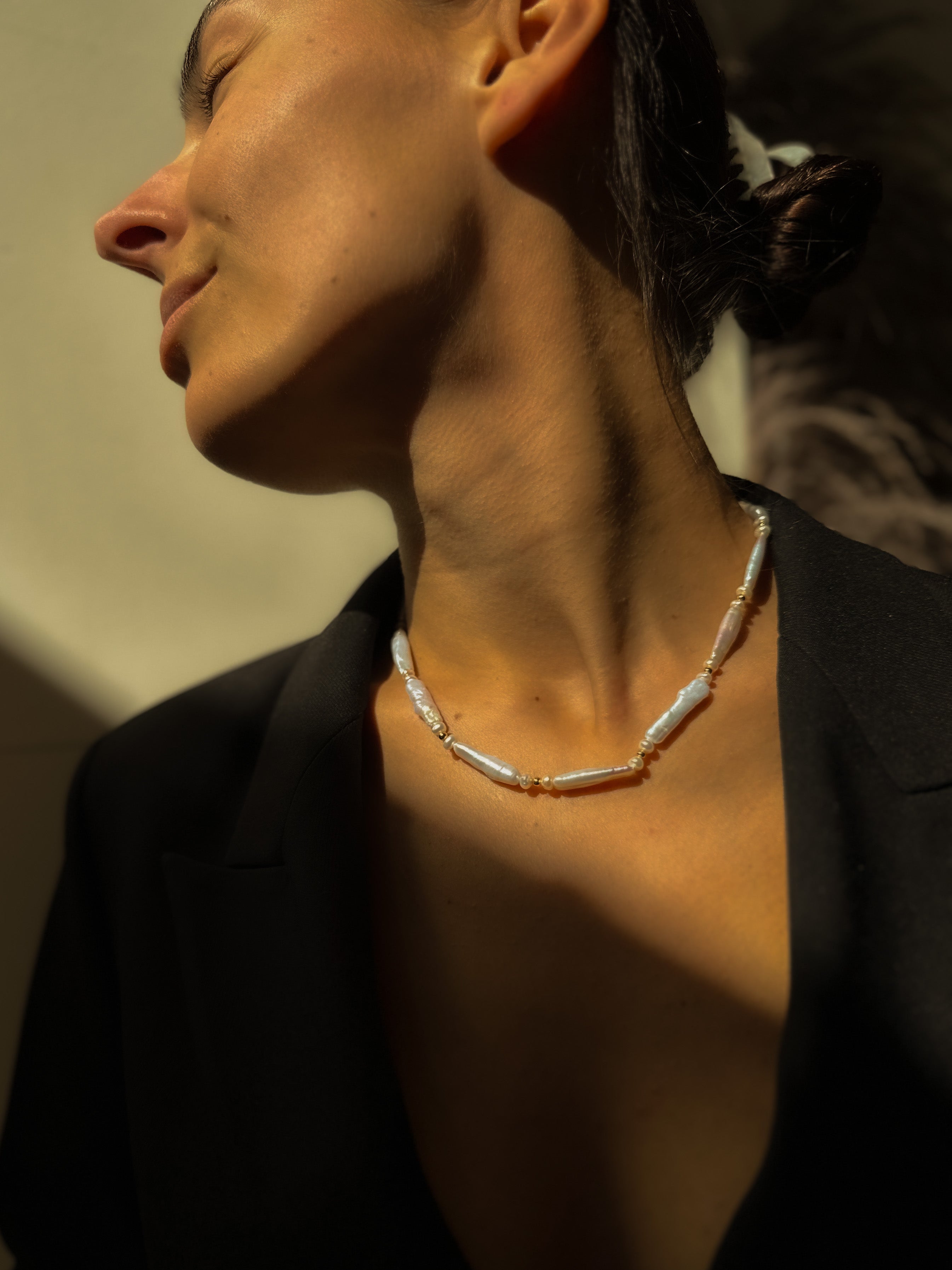 Biwa Pearl Necklace