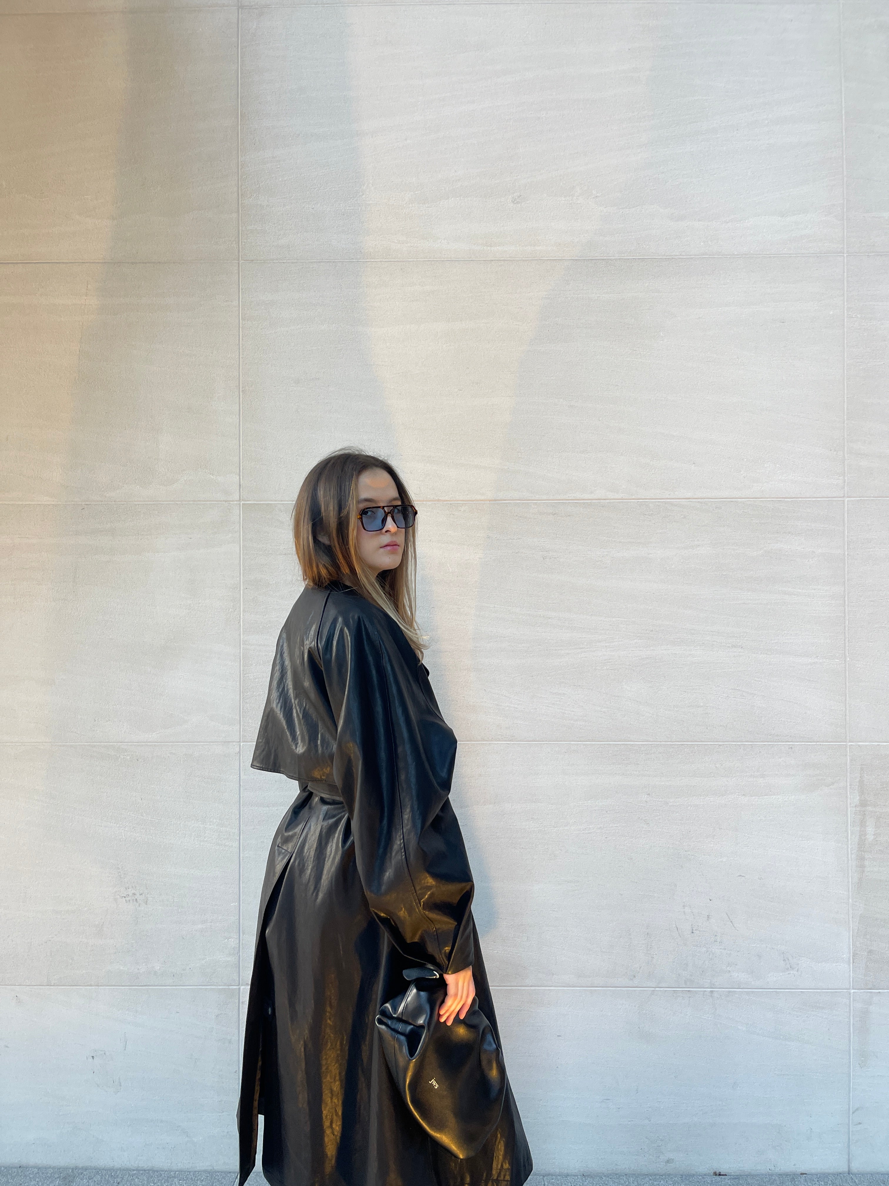 Elliott Vegan leather Trench Coat