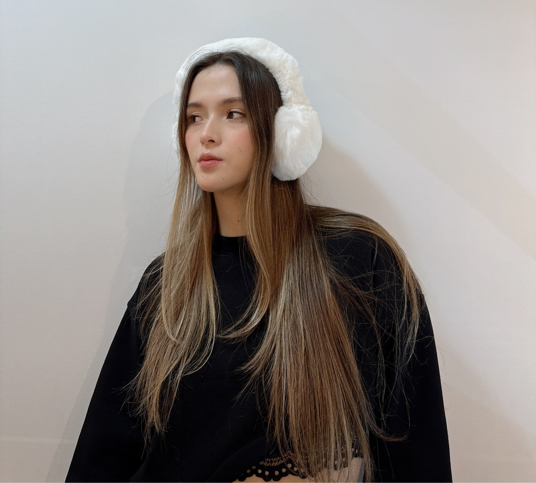 Angora Shearling Foldable Earmuffs