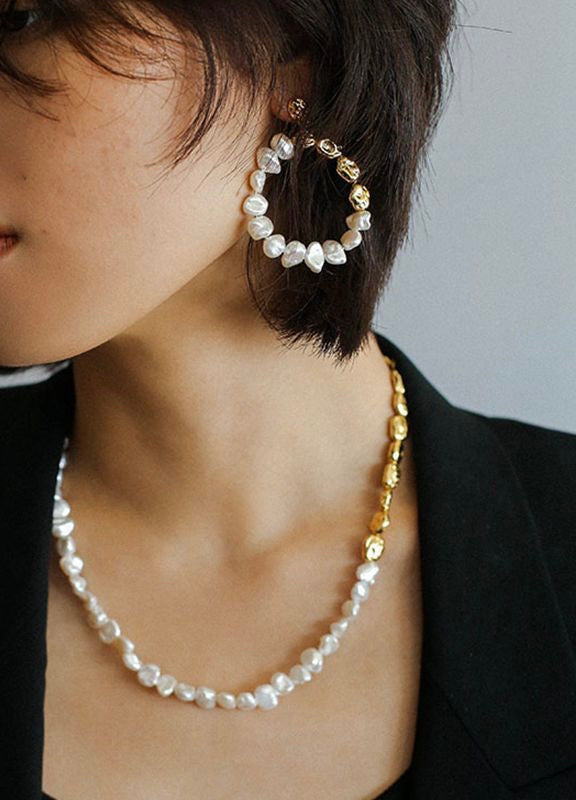 Semi-Baroque Mixed petal Pearl Necklace