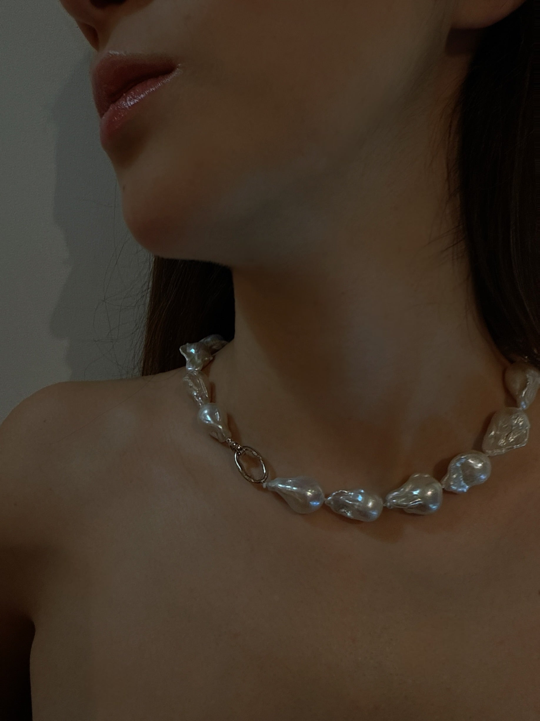 Mirror Reflection Dramatic Baroque Pearl Necklace