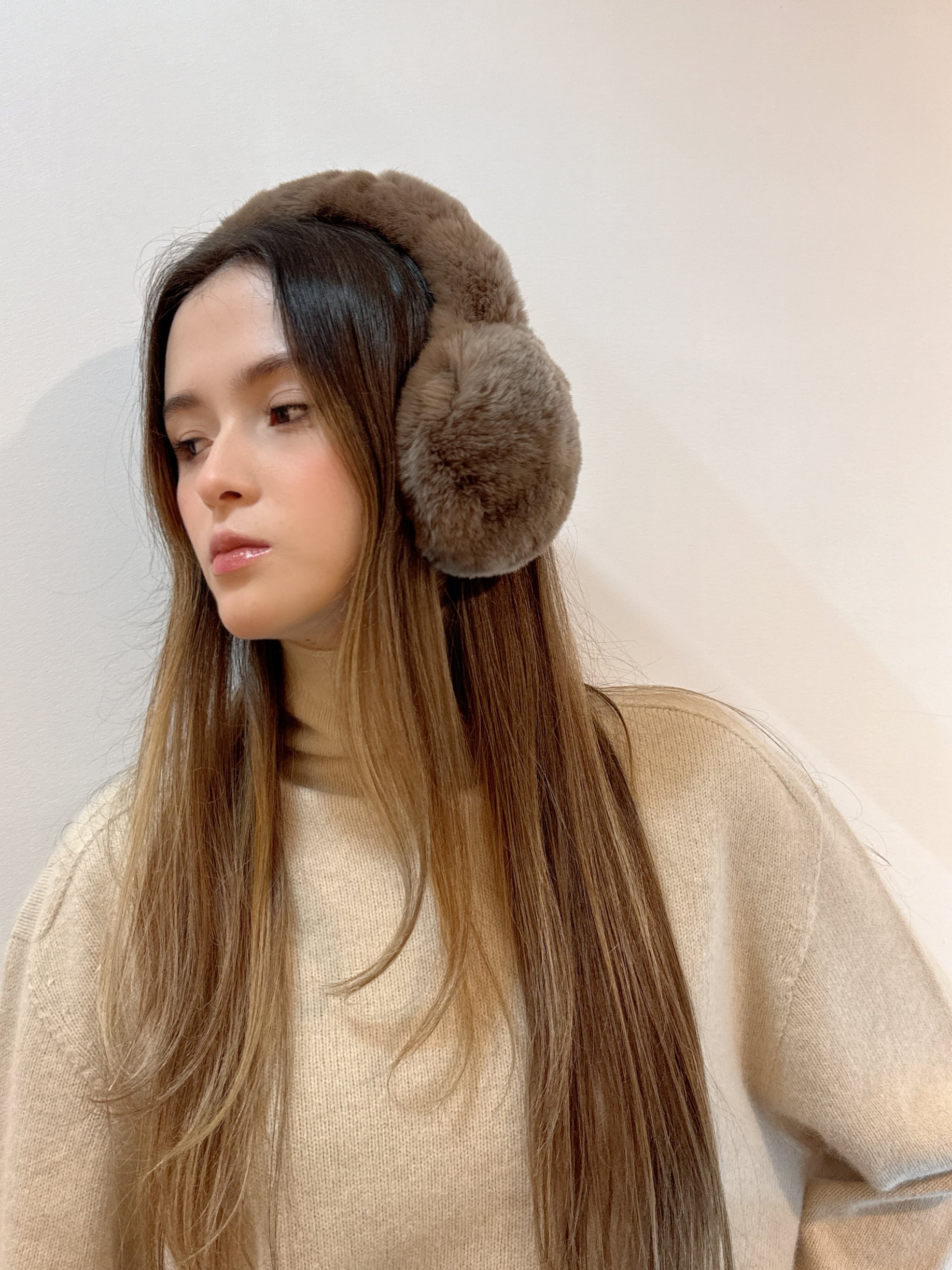 Angora Shearling Foldable Earmuffs