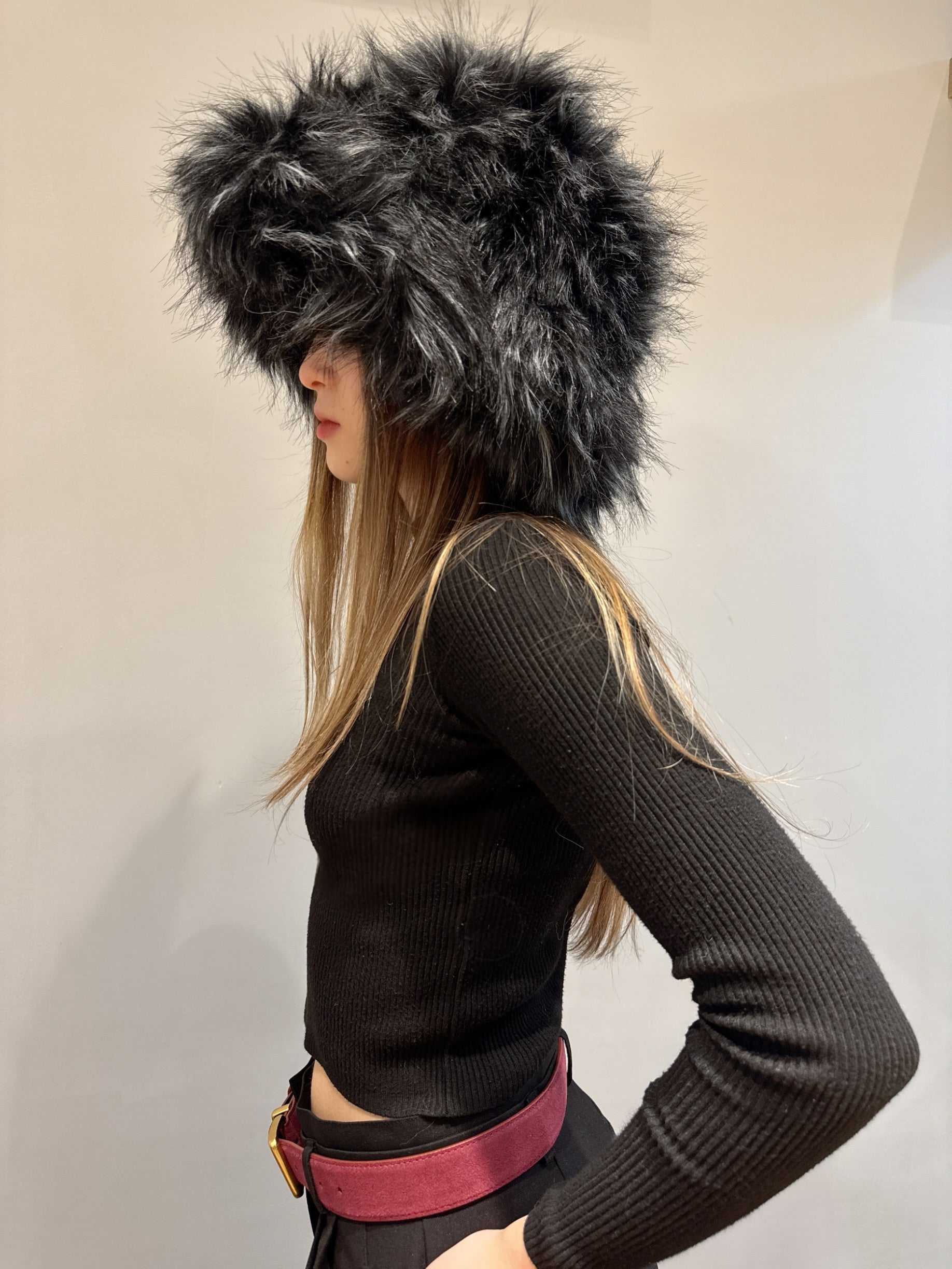 Oversize Fluffy Faux-fur Hat