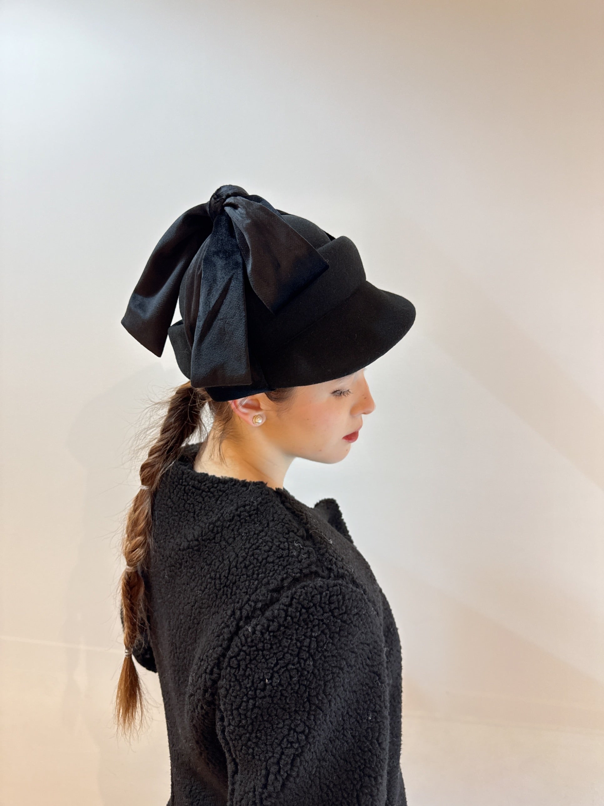 Two Way Wear Bow Felt Wool Hat