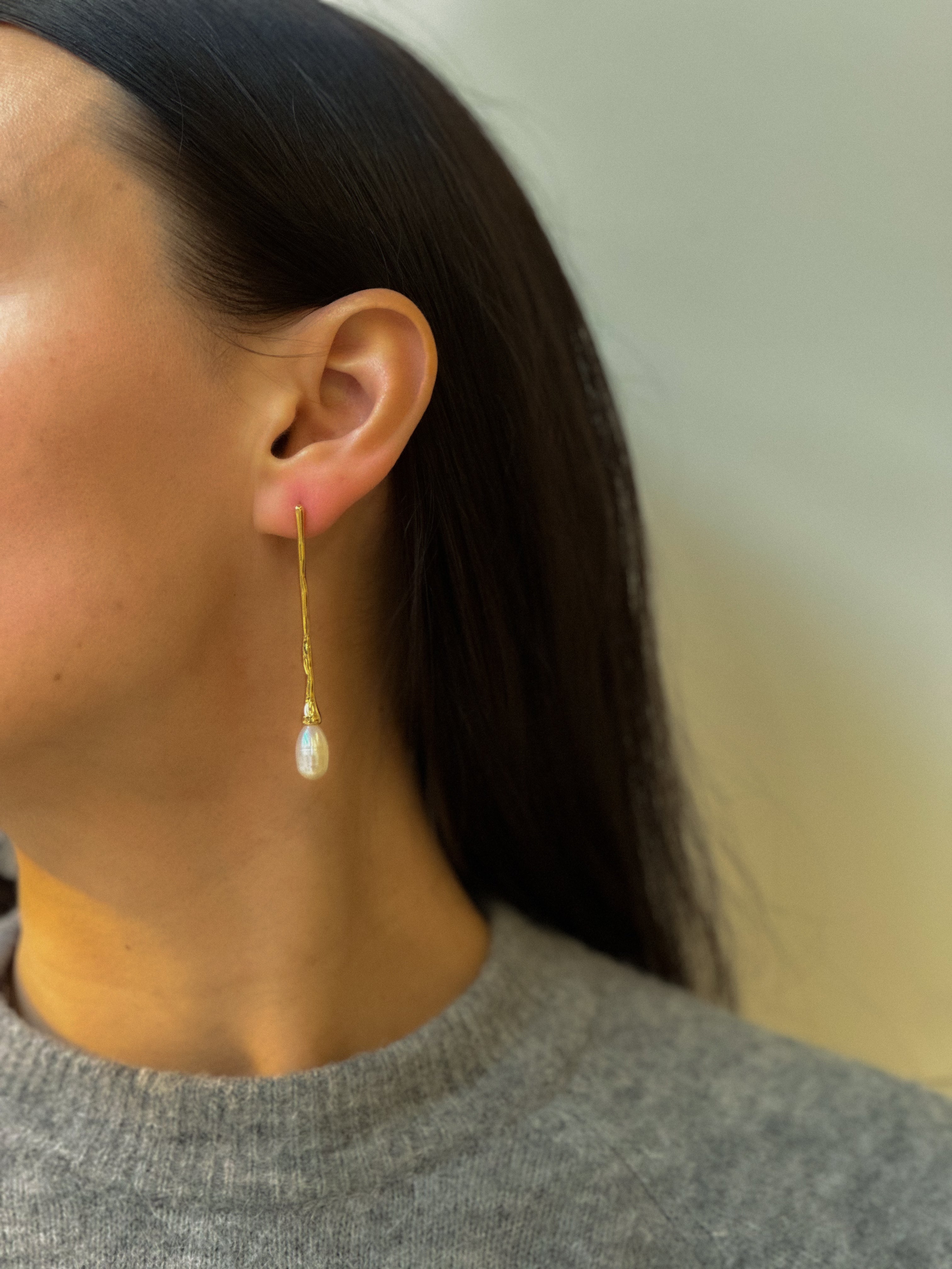 Rothkko Asymmetrical Pearl Earring