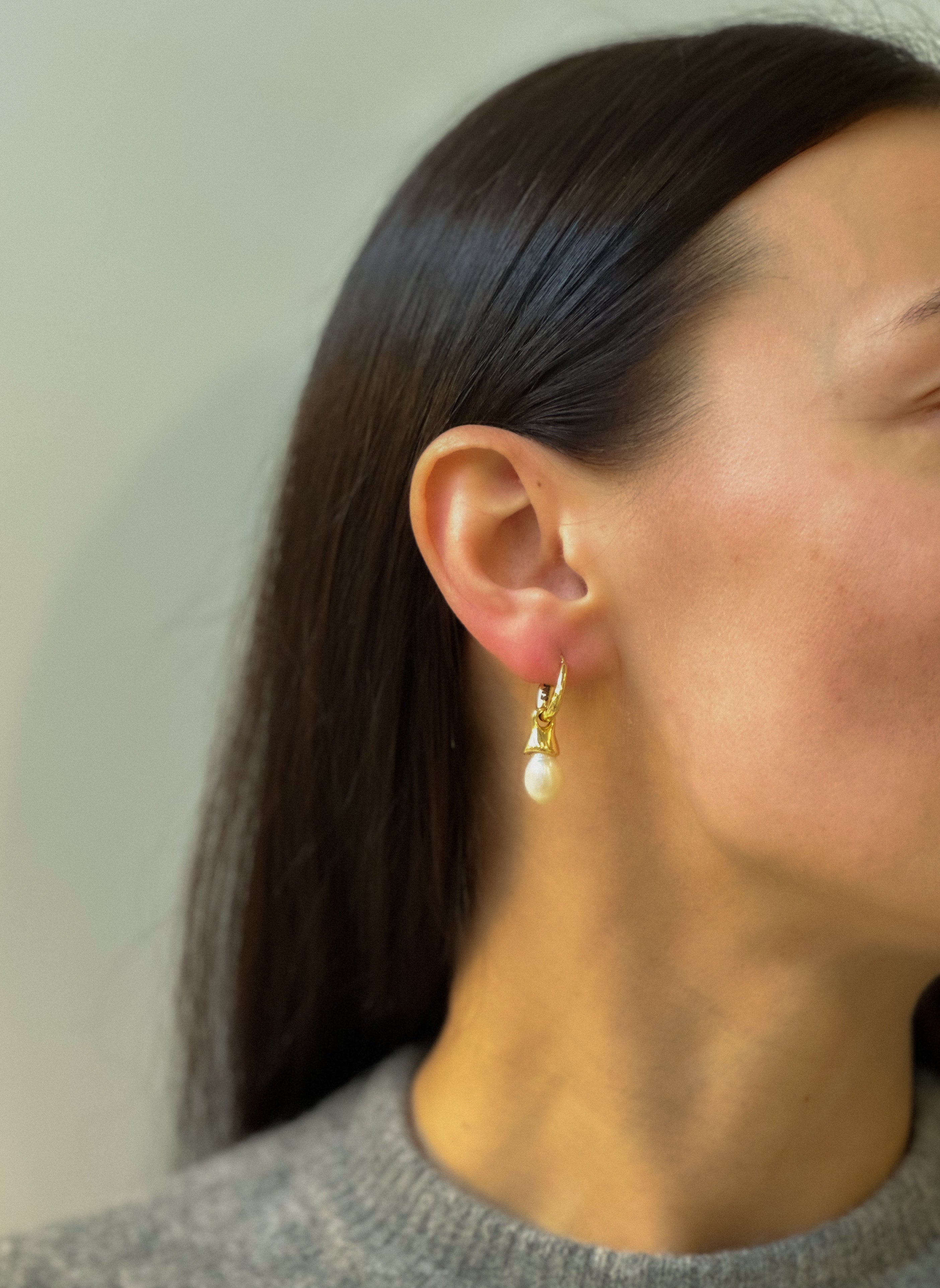Rothkko Asymmetrical Pearl Earring