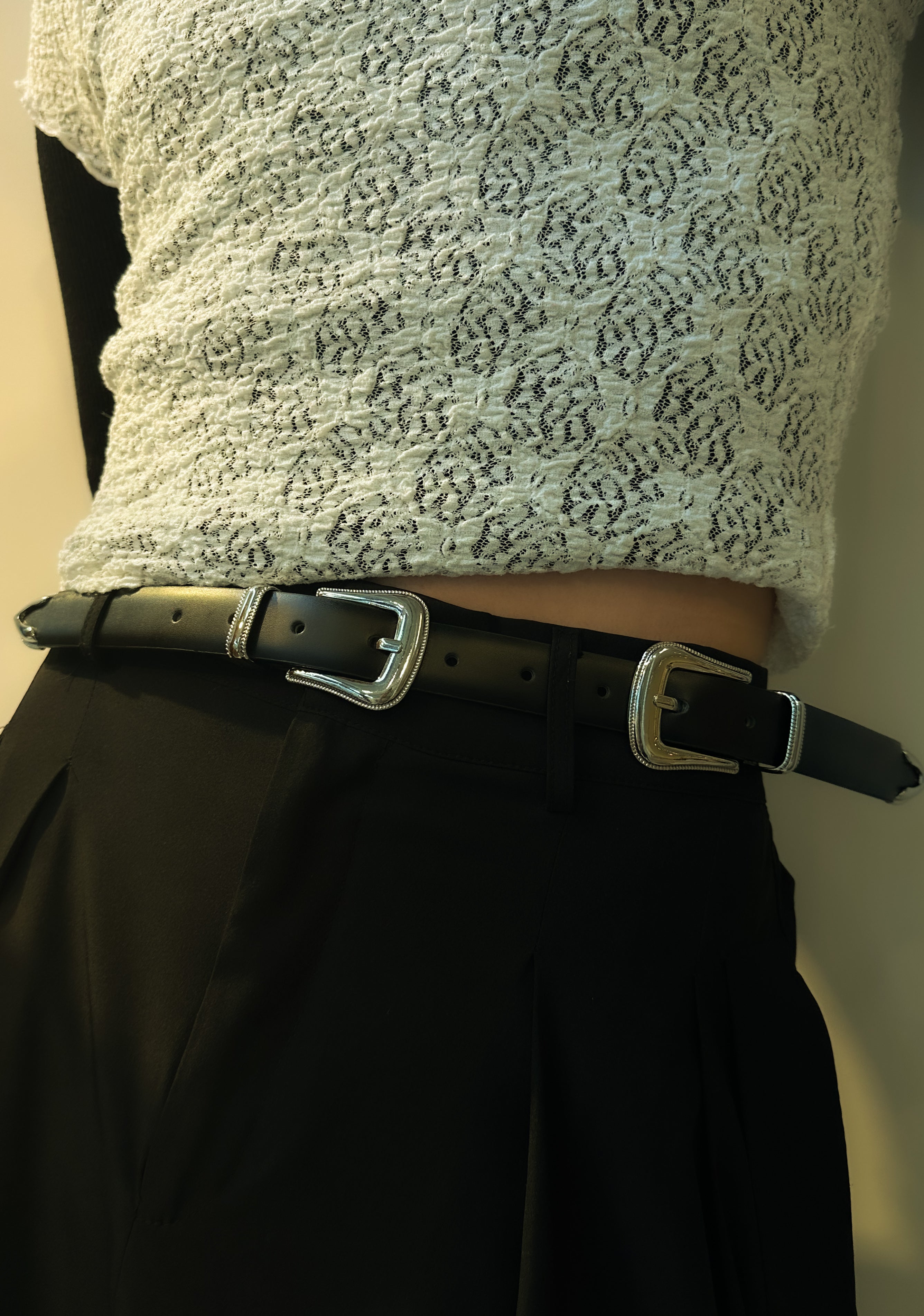 Duo Buckled Leather Belts