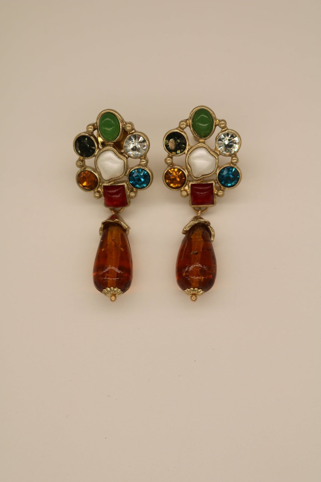 Byzantine glazed glass pearl earring