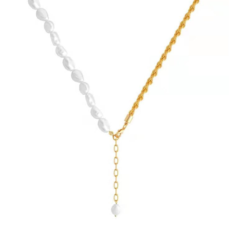 Baroque Ocean Pearl with Chain Necklace - jWS