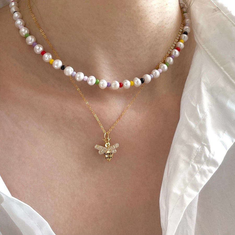 JWS Beaded Pearl Necklace