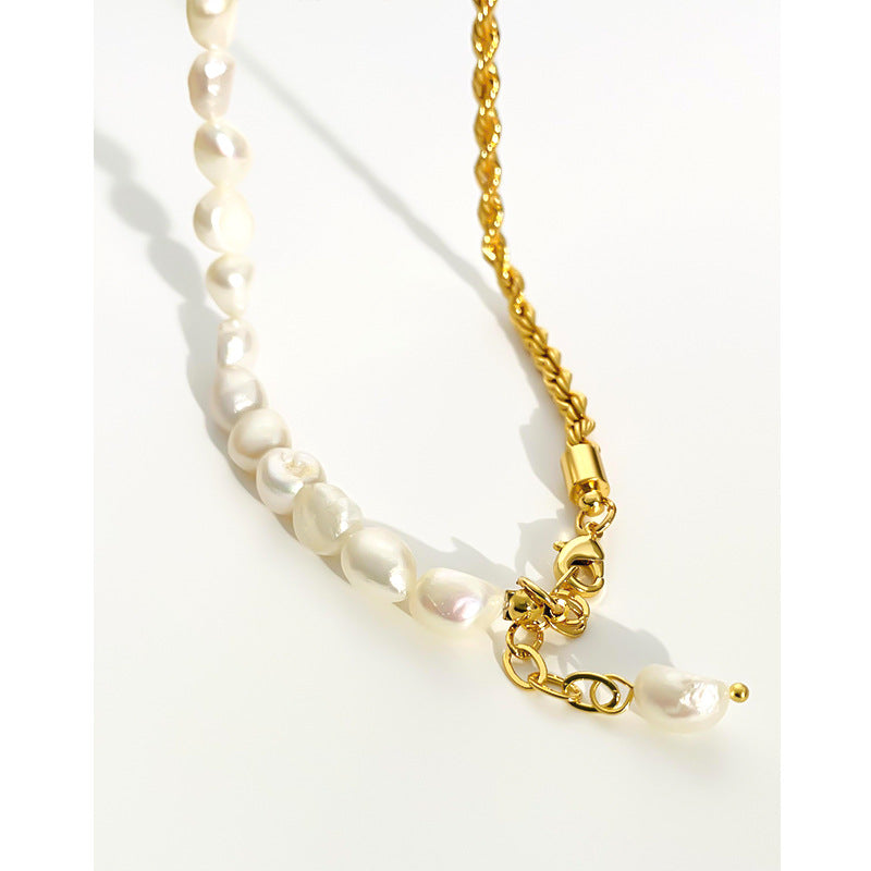 Baroque Ocean Pearl with Chain Necklace - jWS