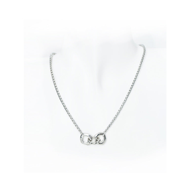 Triple Chain Hook Silver Necklace